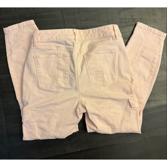 White House Black Market Skinny Cargo Pants- Baby Pink - Sz 4 - Picture 2 of 9